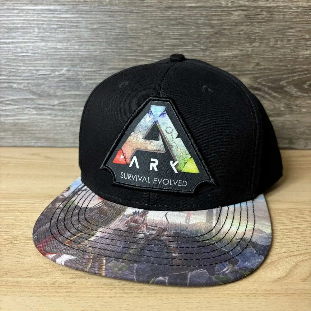 ARK Survival Evolved Hat Cap Snap Back Black Gaming Gamer Multicolor Brim Mens